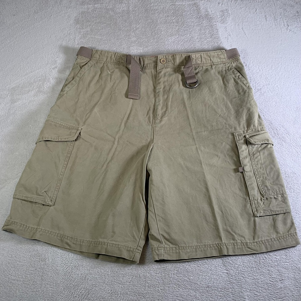 VTG Old Navy Cargo Shorts Mens 40 Beige Cotton Canvas Surplus Utility 11" Inseam